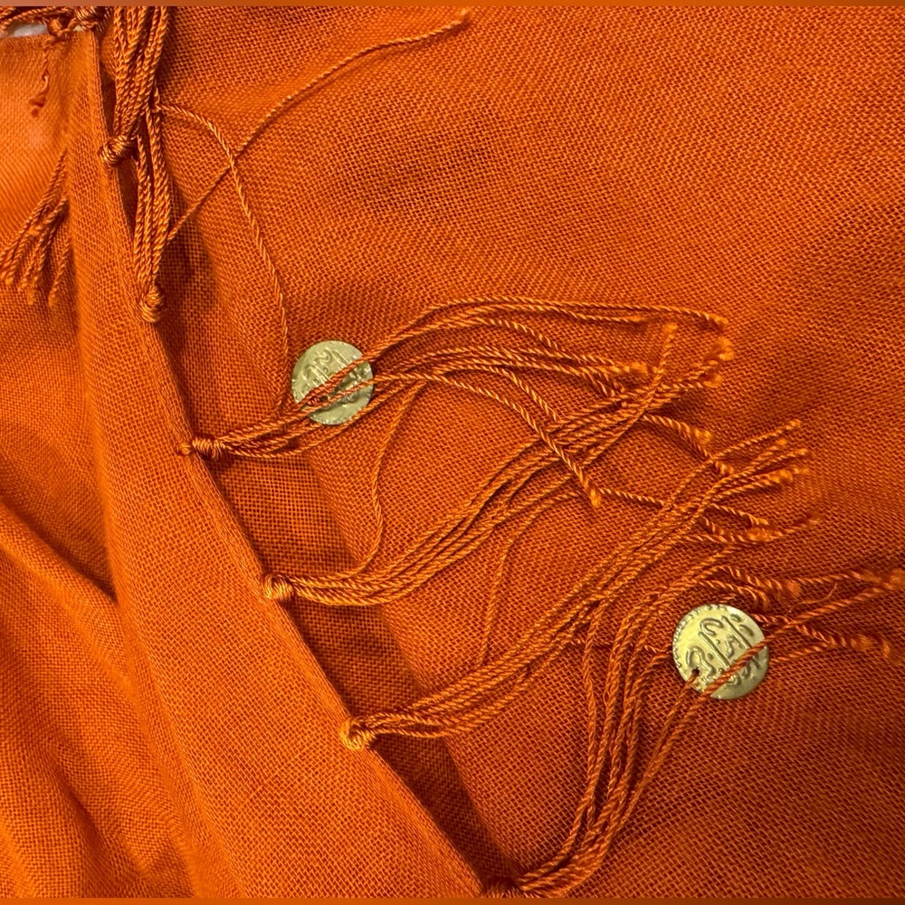 Echo Design Orange Scarf with Gold Details